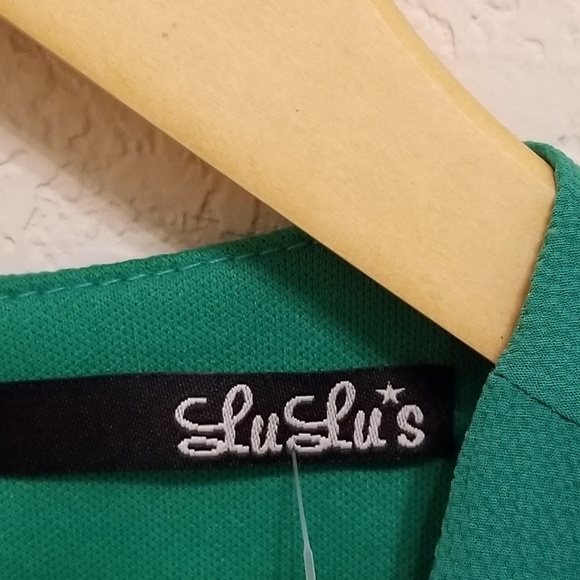 Lulu's Let Me X-Plain Green Tank Top Medium - Picture 4 of 7